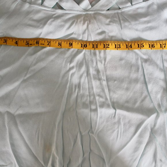 NWT Anthropologie Maeve Lattice Neckline Top in Sky Size 8 Soft Mint Green Rayon - Picture 9 of 10